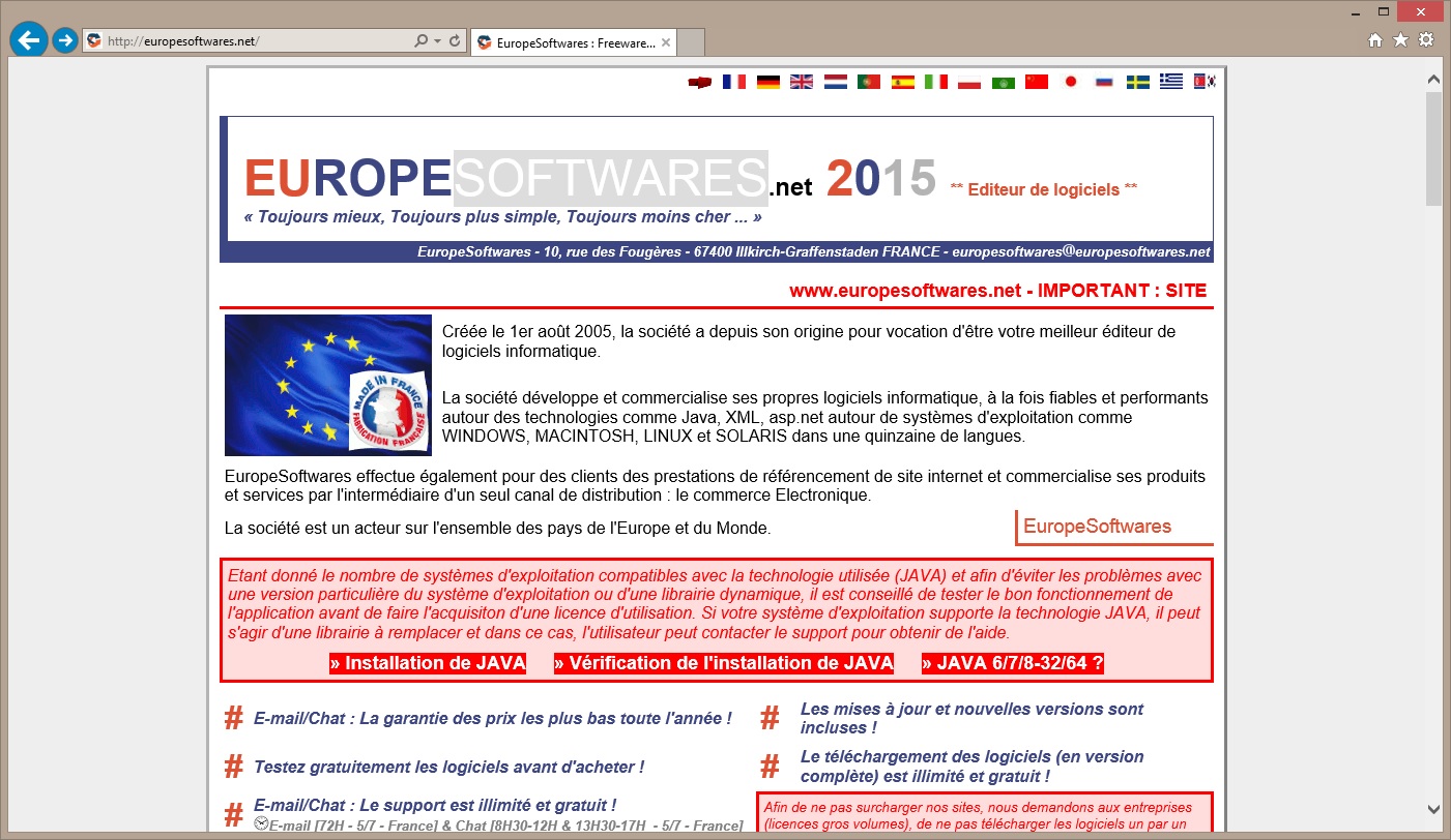 EuropeSoftwares : Site de vente de logiciels